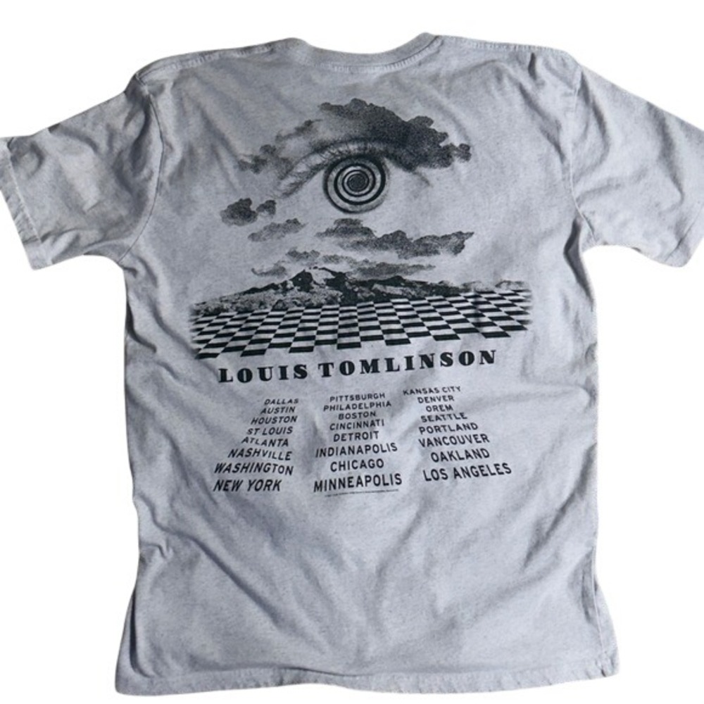 Louis Tomlinson 2021 World Tour Graphic T-Shirt Gray Large 1D Concert Merch